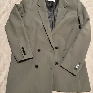 Babaton Gray Double-Breasted Blazer